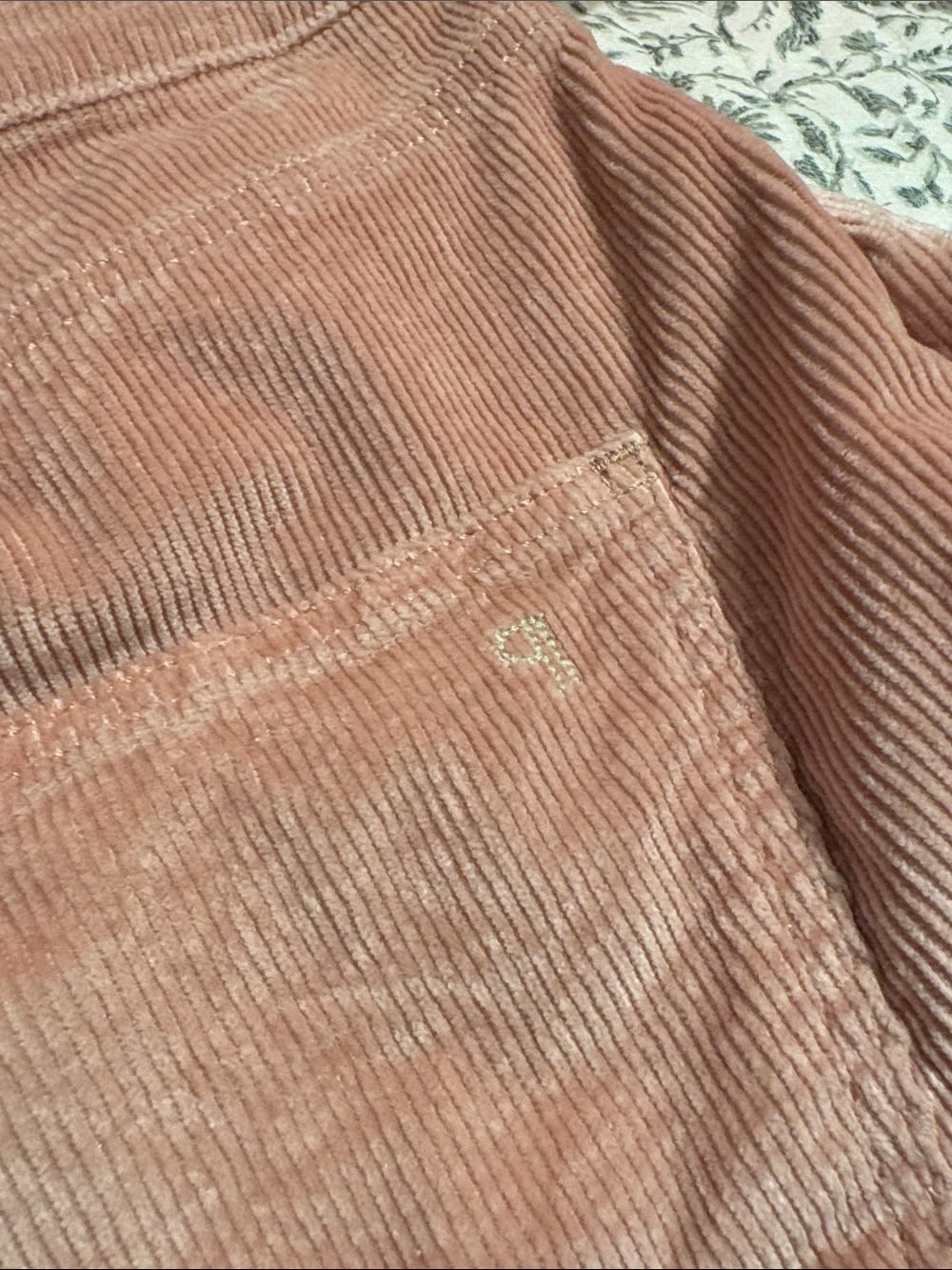 Pilcro Anthropologie Blush Pink Corduroy Cropped Straight Leg Pants 32 - Picture 13 of 13